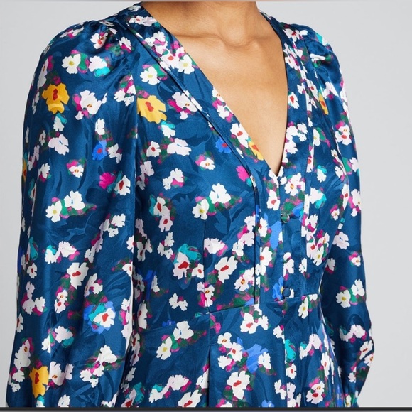 $695 TANYA TAYLOR
Thelma Blue Floral Silk Dress Sz 8 NWT - Picture 5 of 11